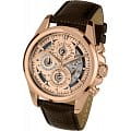 Jacques Lemans Jacques Lemans 1-1847D  1-1847D кварцевые мужские часы желтый циферблат, браслет кожаный — вид спереди