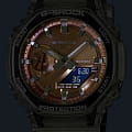 Casio Casio G-Shock GA-2100BM-7A5 электронные мужские часы часы крупный план оранжевый циферблата
