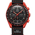 Swatch Swatch x Omega Bioceramic Moonswatch Mission on Earth: Lava SO33O100  SO33O100 кварцевые мужские часы черный циферблат, браслет нейлон — вид спереди