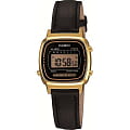 Casio Casio Illuminator LA670WEGL-1E  LA670WEGL-1E кварцевые женские часы серый циферблат, браслет кожаный — вид спереди