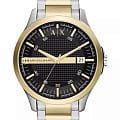 Armani Exchange Armani Exchange Hampton AX2453  AX2453 кварцевые мужские часы черный циферблат, браслет сталь с ip покрытием — вид спереди