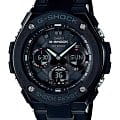 Casio Casio G-Shock GST-S100G-1BDR (GST-S100G-1B) GST G-Steel GST-S100G-1B электронные мужские часы черный циферблат, браслет пластик — вид спереди