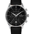 Jacques Lemans Jacques Lemans London 1-2163A  1-2163A кварцевые мужские часы черный циферблат, браслет кожаный — вид спереди