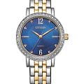 Citizen Citizen Elegance EL3106-59L  EL3106-59L кварцевые женские часы  синий циферблат, браслет нержавеющая сталь с ip-покрытием — вид спереди