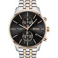 Hugo Boss Hugo Boss Associate HB1513840  HB1513840 кварцевые мужские часы черный циферблат, браслет нержавеющая сталь с ip-покрытием — вид спереди