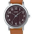 Casio Casio Collection MTP-E145L-5B1  MTP-E145L-5B1 кварцевые мужские часы бордовый циферблат, браслет кожаный — вид спереди