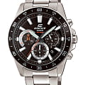 Casio Casio Edifice EFV-570D-1AVUEF EFV EFV-570D-1AVUEF кварцевые мужские часы черный циферблат, браслет нержавеющая сталь — вид спереди