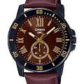 Casio Casio Collection MTP-VD200BL-5B  MTP-VD200BL-5B кварцевые мужские часы  бордовый циферблат, браслет кожаный — вид спереди