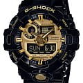 Casio Casio G-Shock GA-710GB-1A GA GA-710GB-1A электронные мужские часы желтый циферблат, браслет полимер — вид спереди