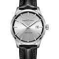 Hamilton Hamilton Jazzmaster Gent Quartz H32451751  H32451751 кварцевые мужские часы серебристый циферблат, браслет кожаный — вид спереди