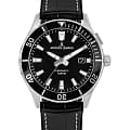 Jacques Lemans Jacques Lemans Hybromatic 1-2131A  1-2131A автокварц (кинетик) мужские часы черный циферблат, браслет кожаный — вид спереди