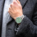 Jacques Lemans Jacques Lemans 50-3F кварцевые мужские часы часы крупный план зеленый циферблата
