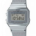 Casio Casio Collection A700WEM-7AEF  A700WEM-7A кварцевые мужские часы серебристый циферблат, браслет нержавеющая сталь — вид спереди