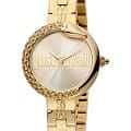 Just Cavalli Just Cavalli  JC1L097M0075  JC1L097M0075 кварцевые женские часы золотой циферблат, браслет сталь c pvd покрытием — вид спереди