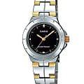 Casio Casio Collection LTP-1242SG-1C  LTP-1242SG-1C кварцевые женские часы желтый циферблат, браслет нержавеющая сталь с ip-покрытием — вид спереди