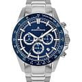 Jacques Lemans Jacques Lemans Liverpool Diver 1-2207C  1-2207C кварцевые мужские часы синий циферблат, браслет нержавеющая сталь — вид спереди