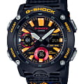 Casio Casio G-Shock GA-2000BT-1A GA-2000 GA-2000BT-1A электронные мужские часы черный циферблат, браслет пластик — вид спереди