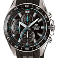 Casio Casio Edifice EFV-550P-1AVUDF (EFV-550P-1A) EFV-550 EFV-550P-1A кварцевые мужские часы черный циферблат, браслет каучук — вид спереди