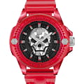 Philipp Plein Philipp Plein Skull Synthetic PWWAA0223  PWWAA0223 кварцевые женские часы черный циферблат, браслет полиуретан — вид спереди