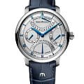 Maurice Lacroix Maurice Lacroix Masterpiece Triple Retrograde MP6538-SS001-110-1  MP6538-SS001-110-1 механические мужские часы серебристый циферблат, браслет кожаный — вид спереди