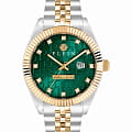 Philipp Plein Philipp Plein Date Superlative Gent PWMFA0325  PWMFA0325 кварцевые мужские часы зеленый циферблат, браслет нержавеющая сталь с pvd-покрытием — вид спереди