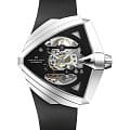 Hamilton Hamilton Ventura XXL Skeleton Auto H24625330  H24625330 механические мужские часы черный циферблат, браслет каучук — вид спереди