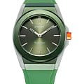 D1 Milano D1 Milano Carbonlite CLRJ06  CLRJ06 кварцевые мужские часы зеленый циферблат, браслет силикон — вид спереди