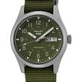 Seiko Seiko 5 Sports Field series SRPG33K1S Field SRPG33K1S механические мужские часы зеленый циферблат, браслет тканевый — вид спереди