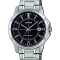 Casio Casio Collection MTP-V004D-1CUDF (MTP-V004D-1C)  MTP-V004D-1C кварцевые мужские часы черный циферблат, браслет нержавеющая сталь — вид спереди