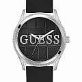 Guess Guess Reputation GW0887G1  GW0887G1 кварцевые мужские часы черный циферблат, браслет силикон — вид спереди