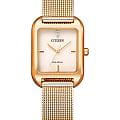 Citizen Citizen Eco-Drive EM0493-85P  EM0493-85P кварцевые женские часы бежевый циферблат, браслет нержавеющая сталь с pvd-покрытием — вид спереди