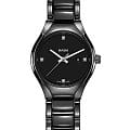Rado Rado True R27059722  R27059722 кварцевые женские часы черный циферблат, браслет высокотехнологичная керамика — вид спереди