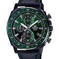 Casio Casio Edifice EFV-600CL-3AVUDF (EFV-600CL-3A) EFV EFV-600CL-3A кварцевые мужские часы зеленый циферблат, браслет кожаный — вид спереди