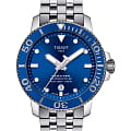 Tissot Tissot Seastar 1000 Powermatic 80 T120.407.11.041.00 Seastar 1000 T1204071104100 механические мужские часы синий циферблат, браслет нержавеющая сталь — вид спереди
