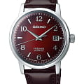 Seiko Seiko Presage SRPE41J1  SRPE41J1 с ручным заводом мужские часы бордовый циферблат, браслет кожаный — вид спереди