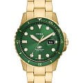 Fossil Fossil Blue FS5950  FS5950 кварцевые мужские часы зеленый циферблат, браслет сталь с ip покрытием — вид спереди
