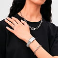 Daniel Wellington Daniel Wellington Bound 3-Link Silver DW00100700 женские часы белый циферблат на запястье