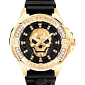 Philipp Plein Philipp Plein The Skull PWNAA0122  PWNAA0122 кварцевые женские часы черный циферблат, браслет силикон — вид спереди