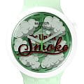 Swatch Swatch Big Bold Bioceramic Lacquered SB03Z103  SB03Z103 кварцевые мужские часы  зеленый циферблат, браслет силикон — вид спереди