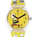 Swatch Swatch New Gent Biosourced SO29Z101  SO29Z101 кварцевые мужские часы желтый циферблат, браслет силикон — вид спереди