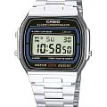 Casio Casio Collection A-164WA-1 Retro A-164WA-1 кварцевые мужские часы серый циферблат, браслет нержавеющая сталь — вид спереди