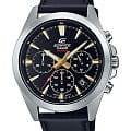 Casio Casio Edifice EFV-630L-1AVUDF (EFV-630L-1A) EFV EFV-630L-1A кварцевые мужские часы  черный циферблат, браслет кожаный — вид спереди