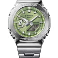 Casio Casio G-Shock GM-2110D-3A GM GM-2110D-3A электронные мужские часы зеленый циферблат, браслет нержавеющая сталь — вид спереди