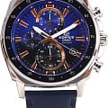 Casio Casio Edifice EFV-600L-2A, edifice япония мужские часы на браслете кожаный боковой вид