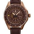 Aviator Aviator Airacobra GMT V.1.37.8.306.4  V.1.37.8.306.4 кварцевые мужские часы  коричневый циферблат, браслет кожаный — вид спереди