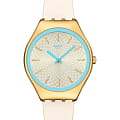 Swatch Swatch Skin Irony SYXG127  SYXG127 кварцевые женские часы желтый циферблат, браслет силикон — вид спереди
