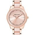 Anne Klein Anne Klein Plastic 3214LPRG  3214LPRG кварцевые женские часы розовый циферблат, браслет сталь c pvd покрытием + пластик — вид спереди