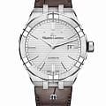 Maurice Lacroix Maurice Lacroix Aikon Automatic AI6008-SS001-130-1  AI6008-SS001-130-1 механические мужские часы серебристый циферблат, браслет кожаный — вид спереди