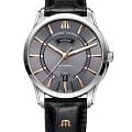 Maurice Lacroix Maurice Lacroix Pontos Day Date PT6358-SS001-331-1  PT6358-SS001-331-1 механические мужские часы  серый циферблат, браслет кожаный — вид спереди
