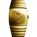 Rado Rado Sintra R13775702  R13775702 кварцевые мужские часы золотой циферблат, браслет керамика — вид спереди